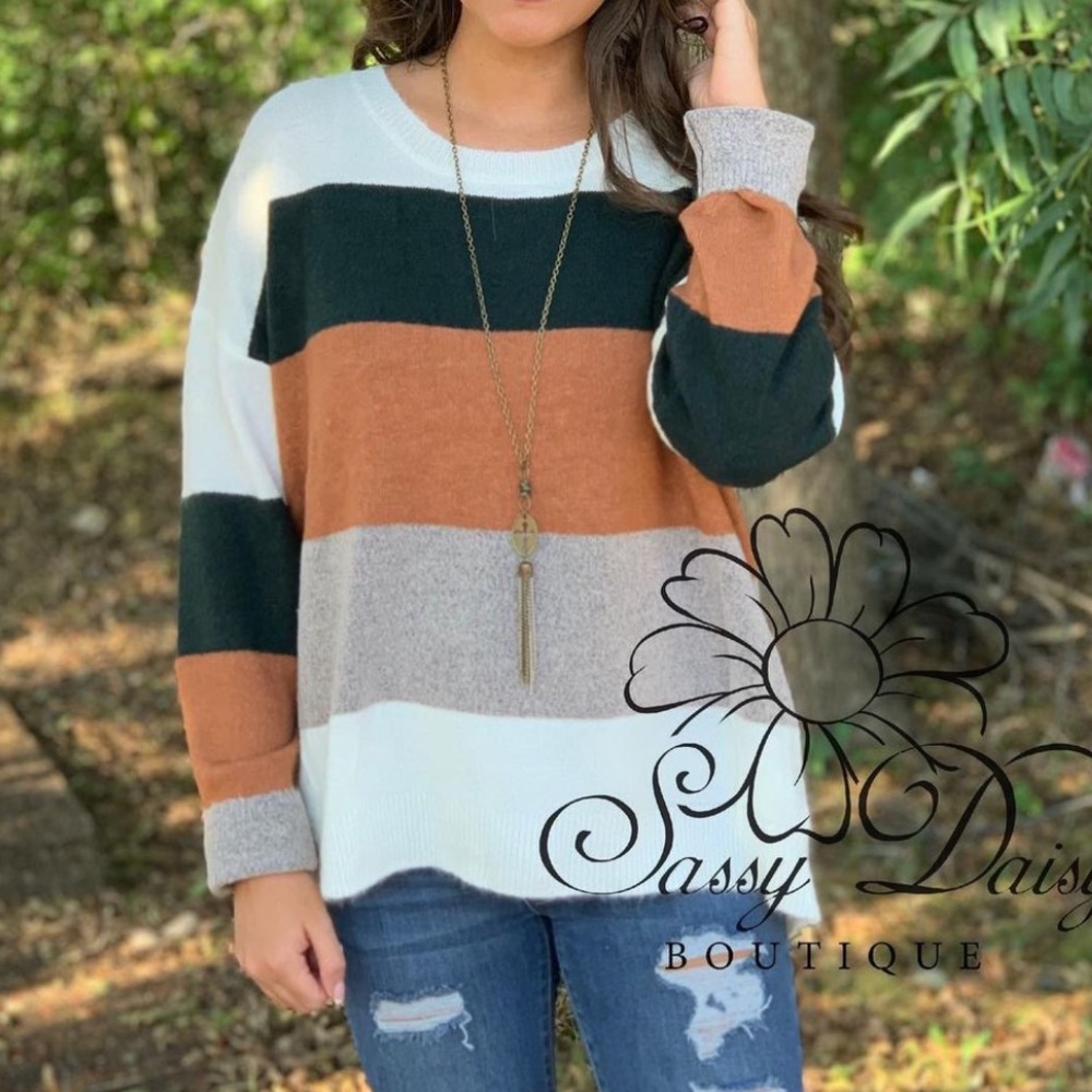 Size Small Colorblock Soft Knit Boutique Top